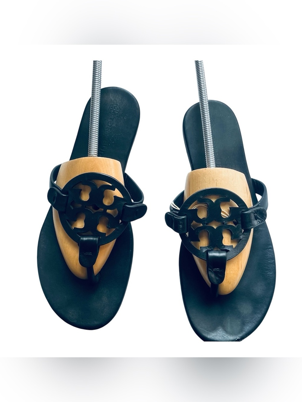 Tory Burch Black Leather Miller Thong Sandals fair condition 7.5
